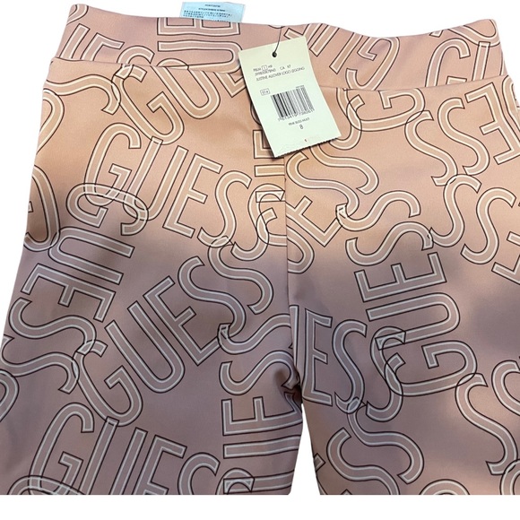 Guess Girls Pink Allover Logo Legging - Picture 2 of 2